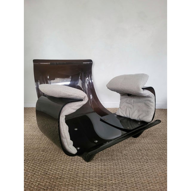 Textile Set of Marsala Armchair and Ottoman by Michel Ducaroy for Ligne Roset, 1980s For Sale - Image 7 of 9