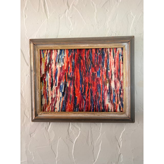 Mid 20th Century Mid 20th Century Original Mid-Century Modern Abstract Oil Painting, Framed For Sale - Image 5 of 13