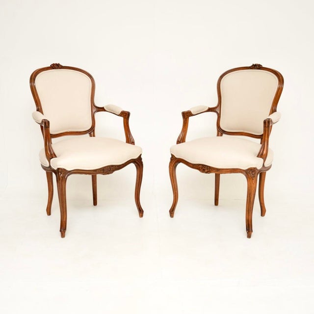 French Walnut Salon Armchairs, 1930, Set of 2 For Sale - Image 12 of 12