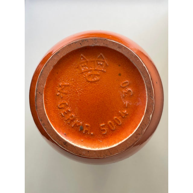 1970s Orange Glazed Fat Lava Oval Vase by Trude Carstens for Carstens Tönnieshof, 1970 For Sale - Image 5 of 8