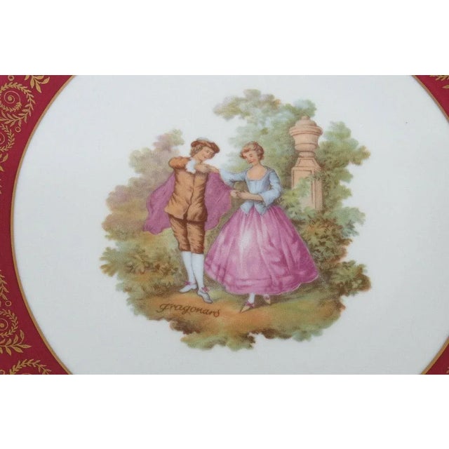 Late 20th Century Limoges Fragonard Courting Scene Cameo French Porcelain Decorative Plate For Sale - Image 5 of 11