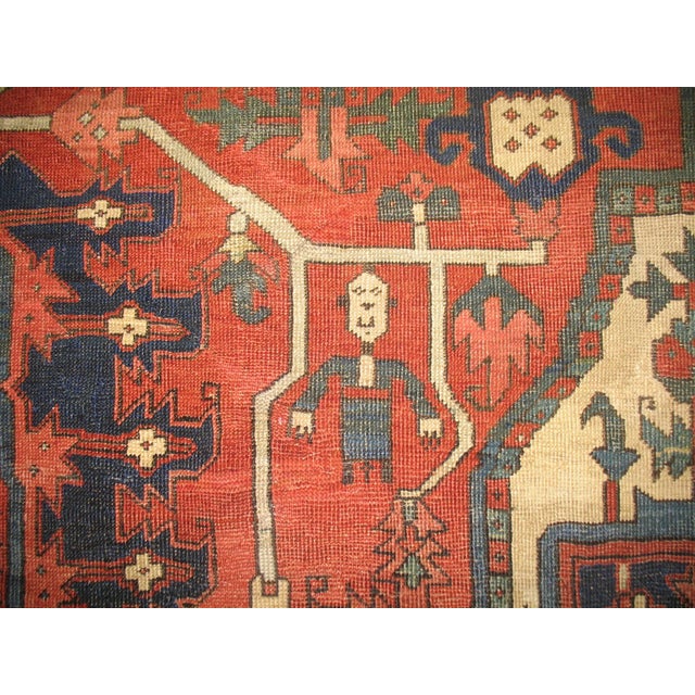 Zabihi Collection Pictorial Animal Figure Antique Persian Serapi Carpet - 11'1" x 15'1" For Sale - Image 17 of 18