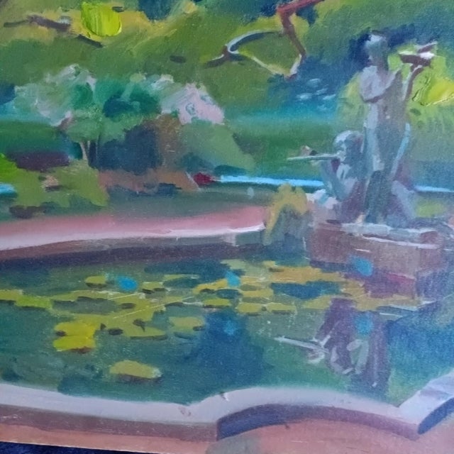 Conservatory Gardens in Central Park Original Oil Painting For Sale - Image 4 of 6