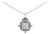 Black Rhodium Plated Sterling Silver 3/4 Cttw Diamond Ornate Medallion Pendant Necklace For Sale
