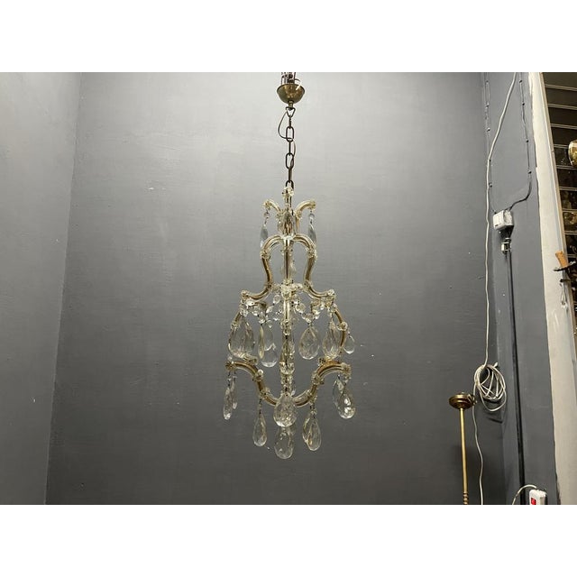 Glass Vintage Maria Theresa Crystal Chandelier, 1950s For Sale - Image 7 of 11