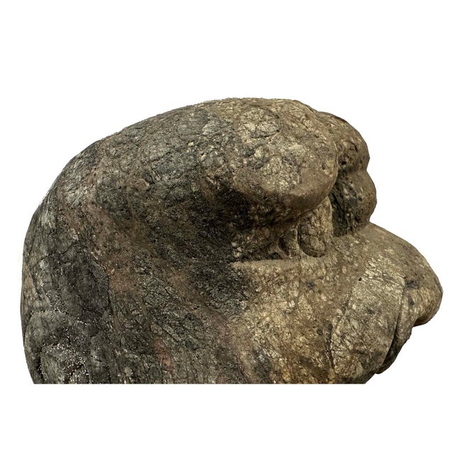 Late 19th-Century Antique Chinese Carved Stone Heracles Head For Sale - Image 10 of 14