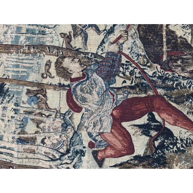 Textile Vintage French Aubusson Style Tapestry For Sale - Image 7 of 11