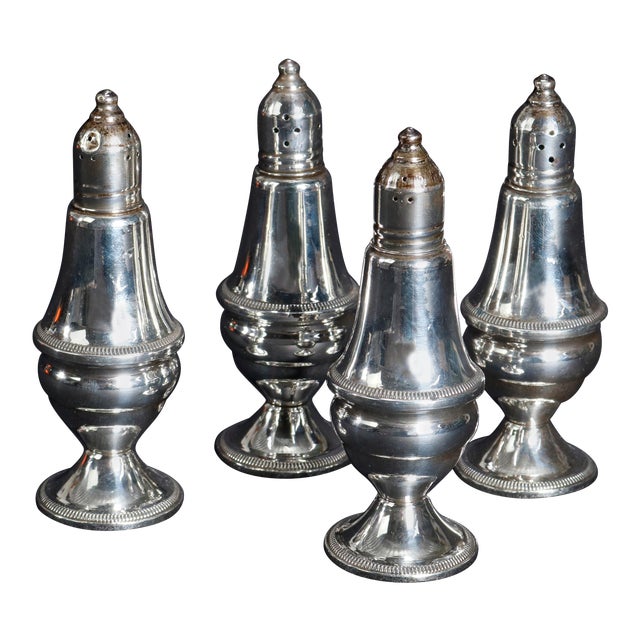 Antique Sterling Silver Weighted Salt and Pepper Shakers by Duchin 4 Pieces Chairish