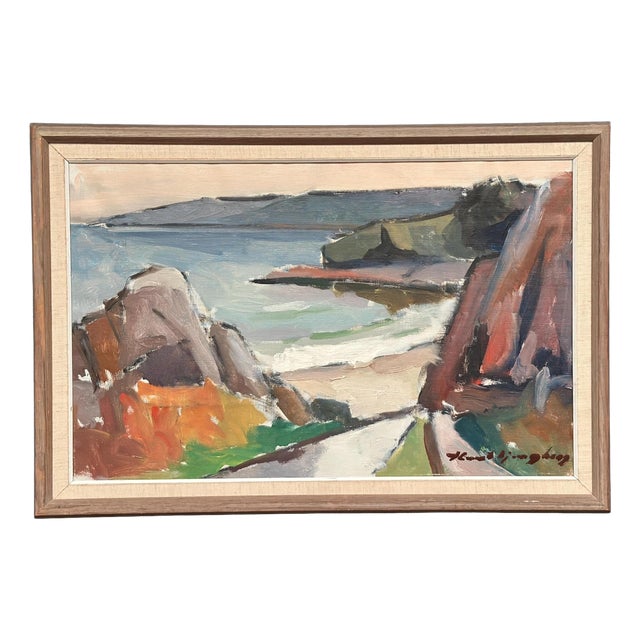 Knut Ljungberg, Seascape, 1960s, Oil Painting on Canvas, Framed For Sale
