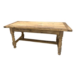Rustic Farmhouse Dining Table in Oak For Sale
