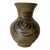 Vintage Organic Abstract Studio Pottery Vase With Hand-Painted Swirl Motif, Signed For Sale
