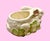 White Vintage Hand Painted Bunny Rabbit Planter in Cabbage Leaves For Sale - Image 8 of 12