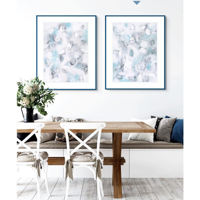 "Float No.10 - Soft Blue Suspension" - Neutral Contemporary Drawing on Paper For Sale - Image 6 of 6