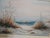 Textile Framed Vintage Seascape Oil Painting on Canvas Lighthouse Sand Dunes by M Grant For Sale - Image 7 of 7