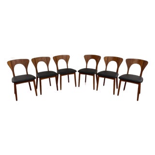 Koefoeds Hornslet Peter Teak Dining Chairs Set of 6 For Sale