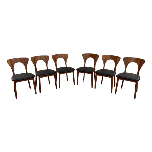 Koefoeds Hornslet Peter Teak Dining Chairs Set of 6 For Sale