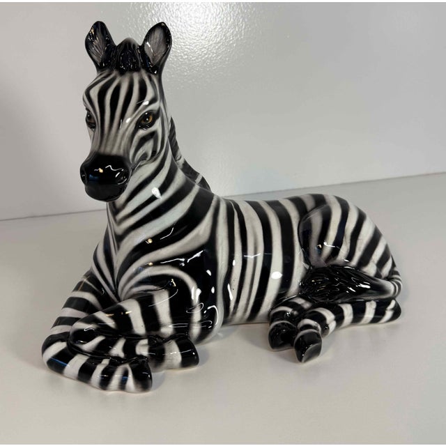 Glazed Ceramic Zebra Sculpture, Bassano, Italy, 2000s For Sale - Image 4 of 12