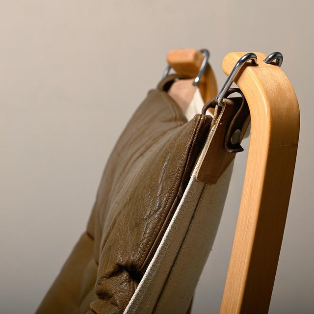 Set of Falcon Chair with Ottoman in Brown Leather by Sigurd Ressell for Vatne Møbler, 1970s For Sale - Image 12 of 18