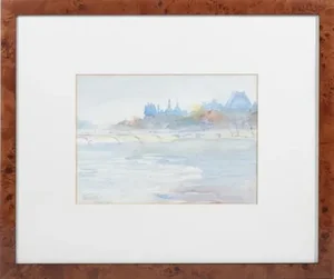 Carlos Carneiro, Paris, Watercolor on Paper