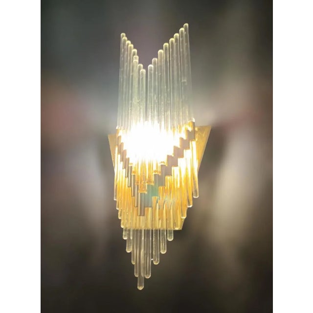 Gold 1970s Waterfall Sconces by Sciolari, a Pair For Sale - Image 8 of 9