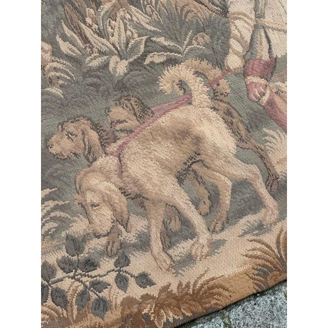 Mid-Century French Jacquard Tapestry with Noble or Princely Hunt Scene, 1950s For Sale - Image 18 of 18