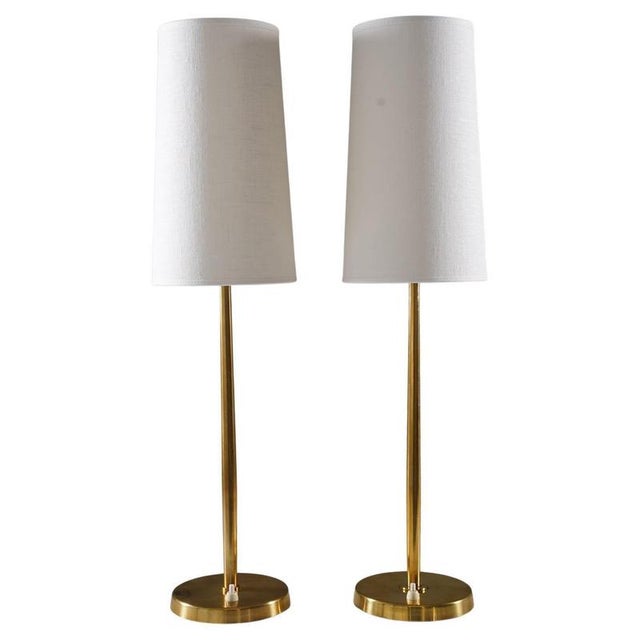 Swedish Brass Table Lamps from Böhlmarks, 1950s, Set of 2 For Sale - Image 9 of 9