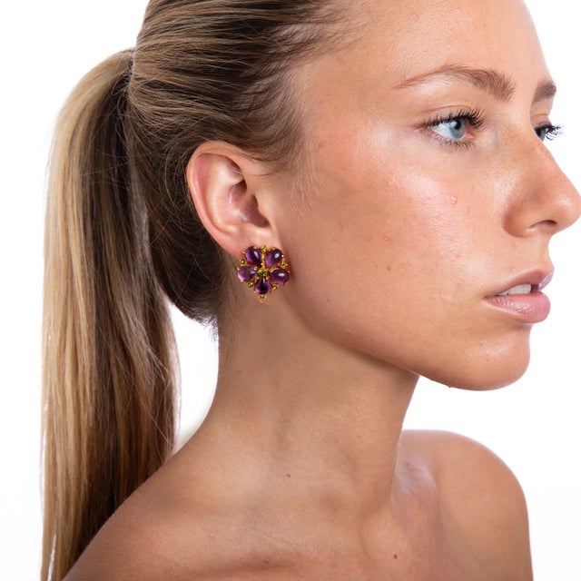 Contemporary Violet Earrings, Pierced For Sale - Image 3 of 3