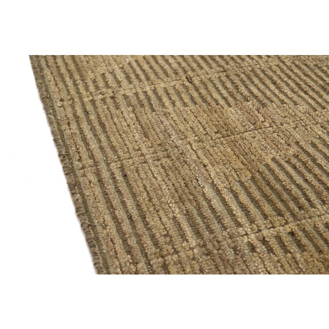Brown 12 X 15 Modern Brown Moroccan Wool Rug With Allover Design For Sale - Image 8 of 11