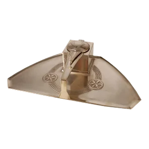 1900s Art Déco German Silvered/Plated Metal Pen Tray and Inkwell Decorative Desk Stand by Württembergische Metallwarenfabrik (Wmf)