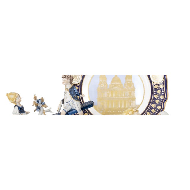 Ceramic Commemorative Plate and Two Sculptural Groups in Porcelain, Set of 3 For Sale - Image 7 of 8