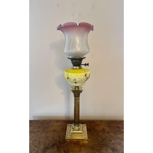 Brown Large Antique Victorian Table Lamp, 1860 For Sale - Image 8 of 8