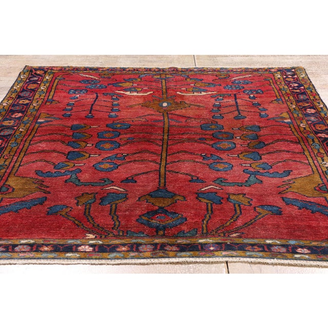 Antique Persian Lilihan Rug, 04'00 X 05'04 For Sale - Image 9 of 10