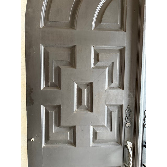 A Pair of Arched Paneled Church Doors For Sale - Image 12 of 12