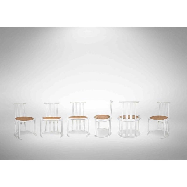 1970s Chairs in Lacquered Wood in the style of Baumann, Italy, 1970s, Set of 6 For Sale - Image 5 of 7
