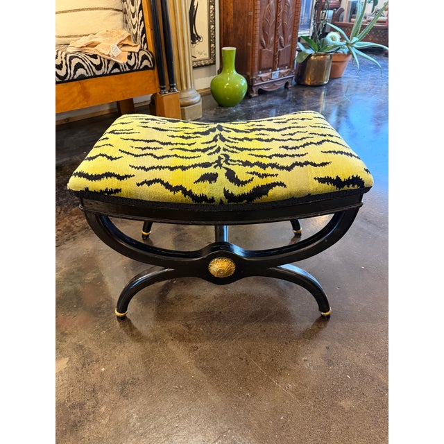 Mid 19th Century Black X Base Ottoman/Bench For Sale In Nashville - Image 6 of 6