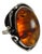 Art Nouveau Amber Sterling Silver Statement Ring, 1940s For Sale