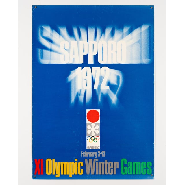 Modern Sapporo 1972 Xi Olympic Winter Games 1972 Original Olympic Poster by Gan Hosoya For Sale - Image 3 of 9
