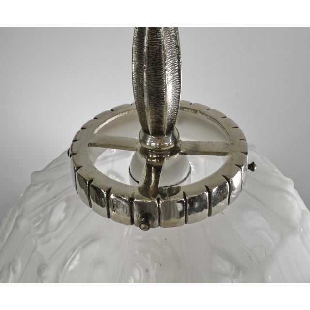 French Art Deco Pendant Light by Cherrier Et Besnus 1930 France - 2 Available For Sale - Image 10 of 16