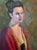 Beautiful original oil on canvas unframed of a woman in flower. 16 x 20 - unframed. Olive greens and bright red are eye-...