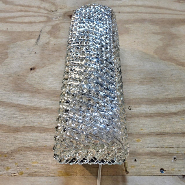 Metal Vintage Dutch Wall Lamp with Bubble Glass Texture by Glashutte Limburg, 1960s For Sale - Image 7 of 16