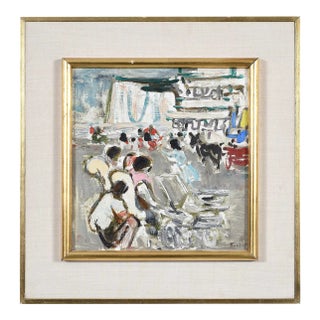 Mid 20th Century Alexandre Sacha Garbell (French, 1903-1970) Falaise Et Voiture D'Enfant, Oil Laid on Panel For Sale