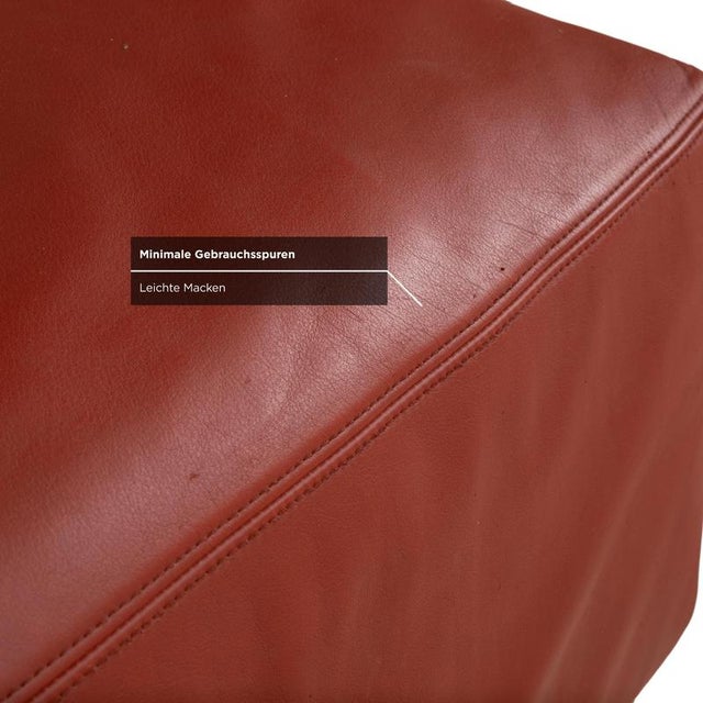 Living Landscape 755 Ottoman in Red Leather from Walter Knoll / Wilhelm Knoll For Sale - Image 5 of 9