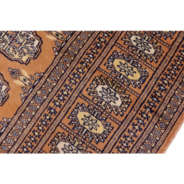 Rustic Bokhara Brown/Beige Hand Knotted Wool Rug For Sale In New York - Image 6 of 9