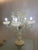 Mid-Century Modern Table Lamp 5 Arms Murano Glass in White and Gold For Sale - Image 3 of 12