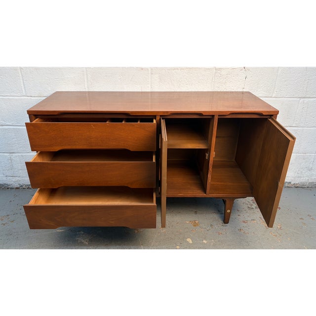 Vintage Walnut Credenza by Stanley Furniture For Sale - Image 12 of 16