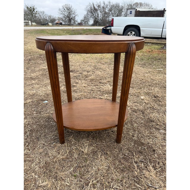 1940s Vintage French Art Deco Solid Walnut Coffee Table or Side Table For Sale - Image 6 of 12