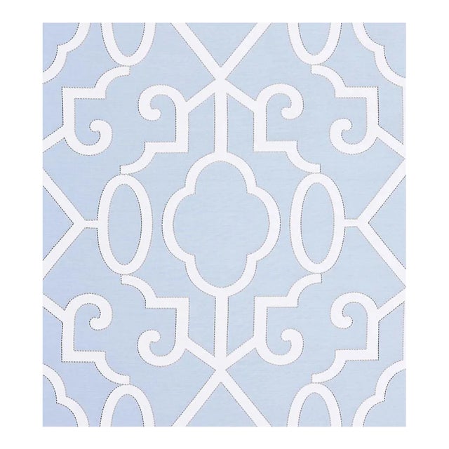 Sample - The House of Scalamandré Ming Fretwork Fabric, Cloud For Sale