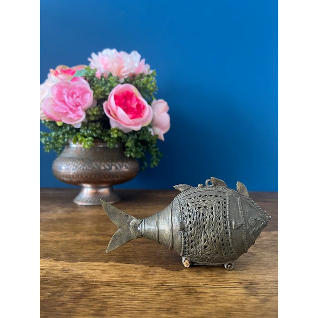 Antique Fish Dhokra Tobacco Box For Sale - Image 11 of 13