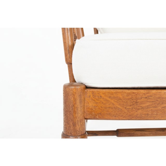 Textile Armchairs in the style of Guillerme and Chambron, 1950s, Set of 2 For Sale - Image 7 of 9