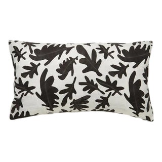 Old Oak Black and White Pillow on Cotton/Linen Blend For Sale